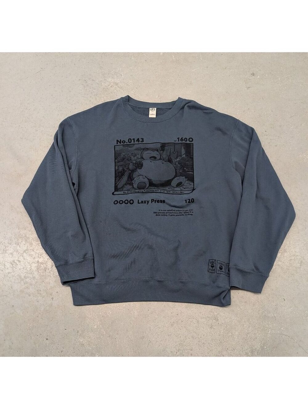 Pokemon x Uniqlo Snorlax Lazy Press Out of Print Sweater